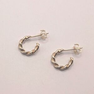 Very small silver twist earrings